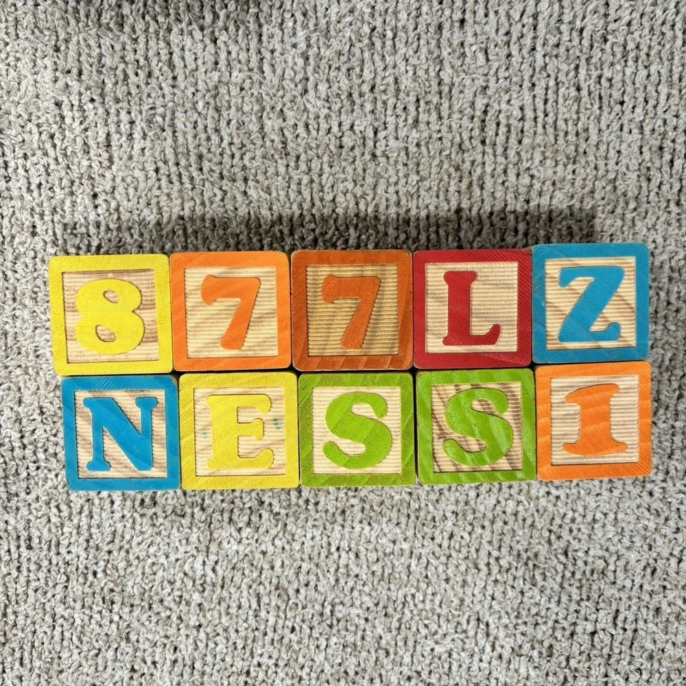 Number And‎ Math Sign Alphabet Building Wood Blocks Learning Toy Homeschool
